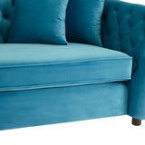 Lubrin Cyan Velvet 3 Seat Sofa