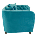 Lubrin Cyan Velvet 3 Seat Sofa