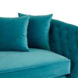 Lubrin Cyan Velvet 3 Seat Sofa