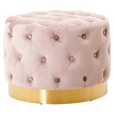 Chrishell Dusky Pink Velvet Stool