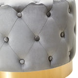 Chrishell Grey Velvet Stool