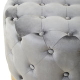 Chrishell Grey Velvet Stool