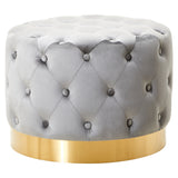 Chrishell Grey Velvet Stool