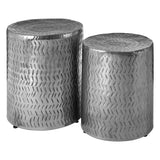 Kimberley Set Of 2 Nickel Finish Stools