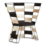 Offset Beige And Black And White Chair