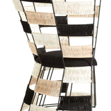 Offset Beige And Black And White Chair