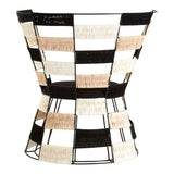 Offset Beige And Black And White Chair