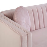 Asher 3 Seater Pink Velvet Sofa