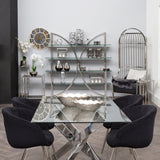 Rosa Chrome Rectangular Dining Table