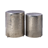 Kimberley Set Of 2 Nickel Finish Stools