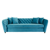 Lubrin Cyan Velvet 3 Seat Sofa