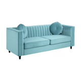 Asher 3 Seater Pastel Green Velvet Sofa